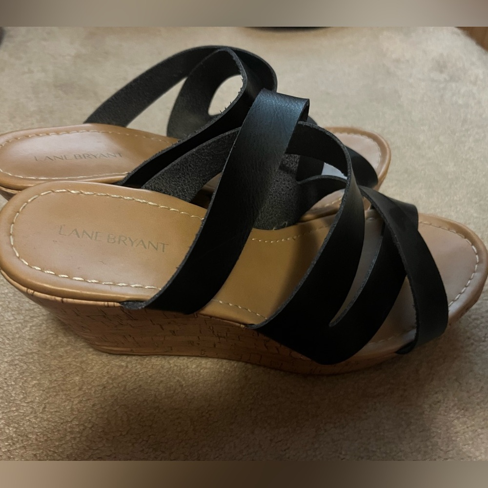 Strappy Tall Wedge slip ons - size 12
